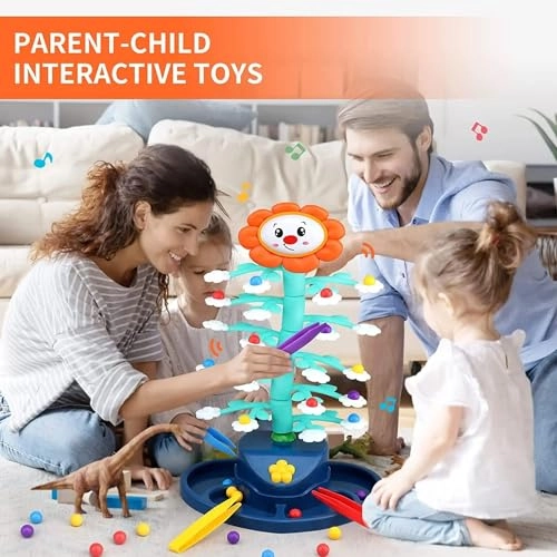 Sun flower Balancing Game - Kid 24 colored balls 4 clips