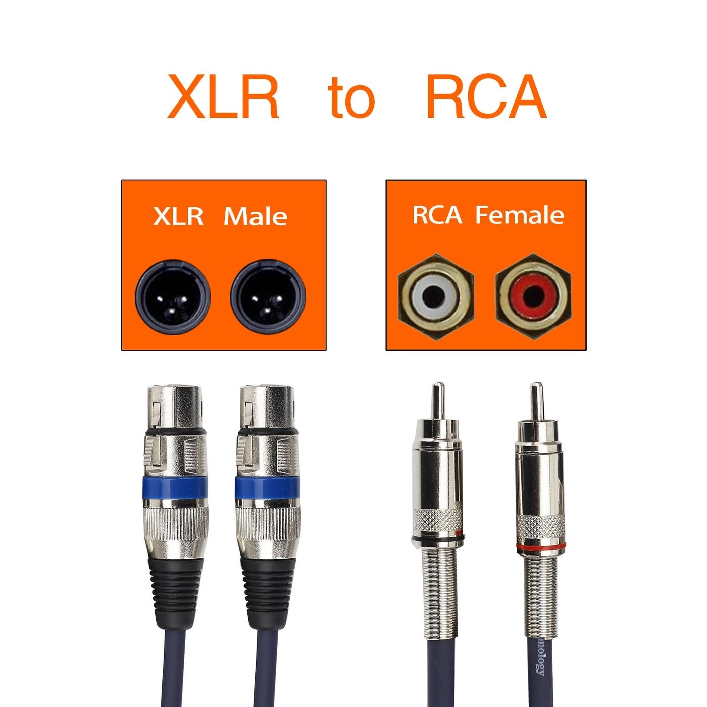 Dual XLR to RCA Cable - 5 ft / 1.5m