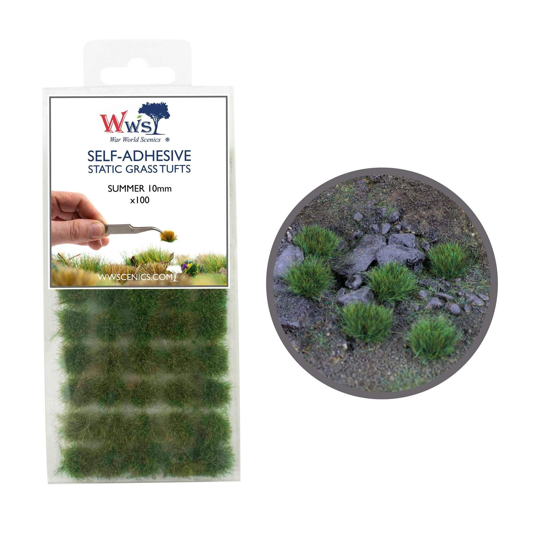 WWS Scenery Manufacturer Self Adhesive Static Grass Tufts - 100