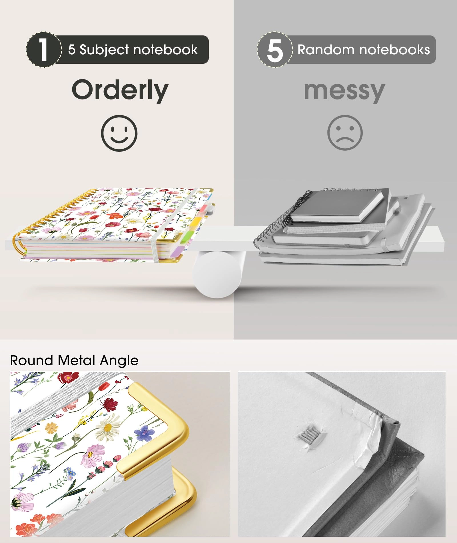 Spiral Notebook Large Hardcover - Lined 150 Sheets