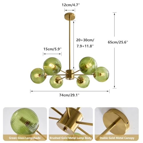 L1161 - 6-Light Green Adjustable Height