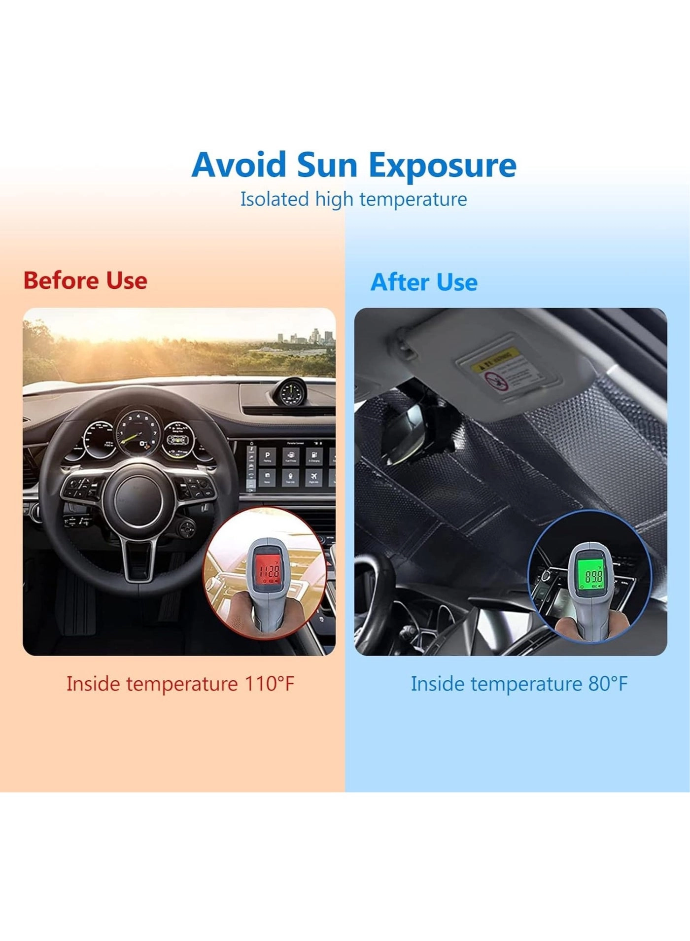 Windshield Sun Shade - Foldable 55 * 30 inches