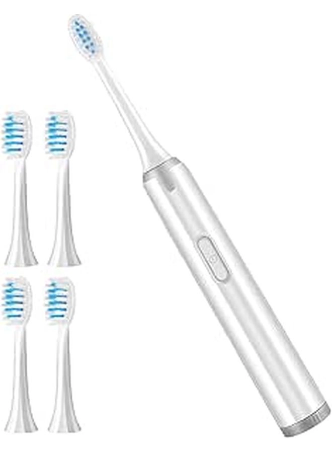 IMIKEYA Electric Toothbrush - 5 Brush Heads Battery Powered Soft Bristles