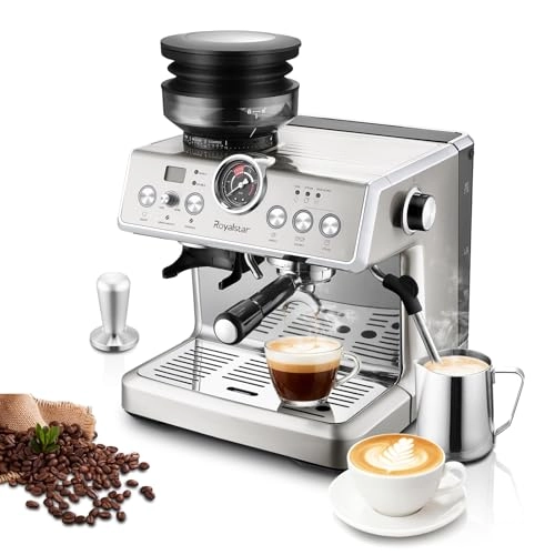 20-Bar Semi-Automatic Coffee Machine - Grinder Milk Frother