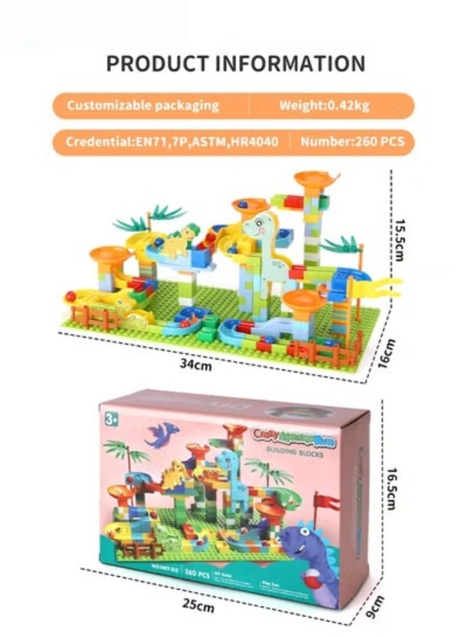 MIXDE Dinosaur Marble Run - 260 pcs