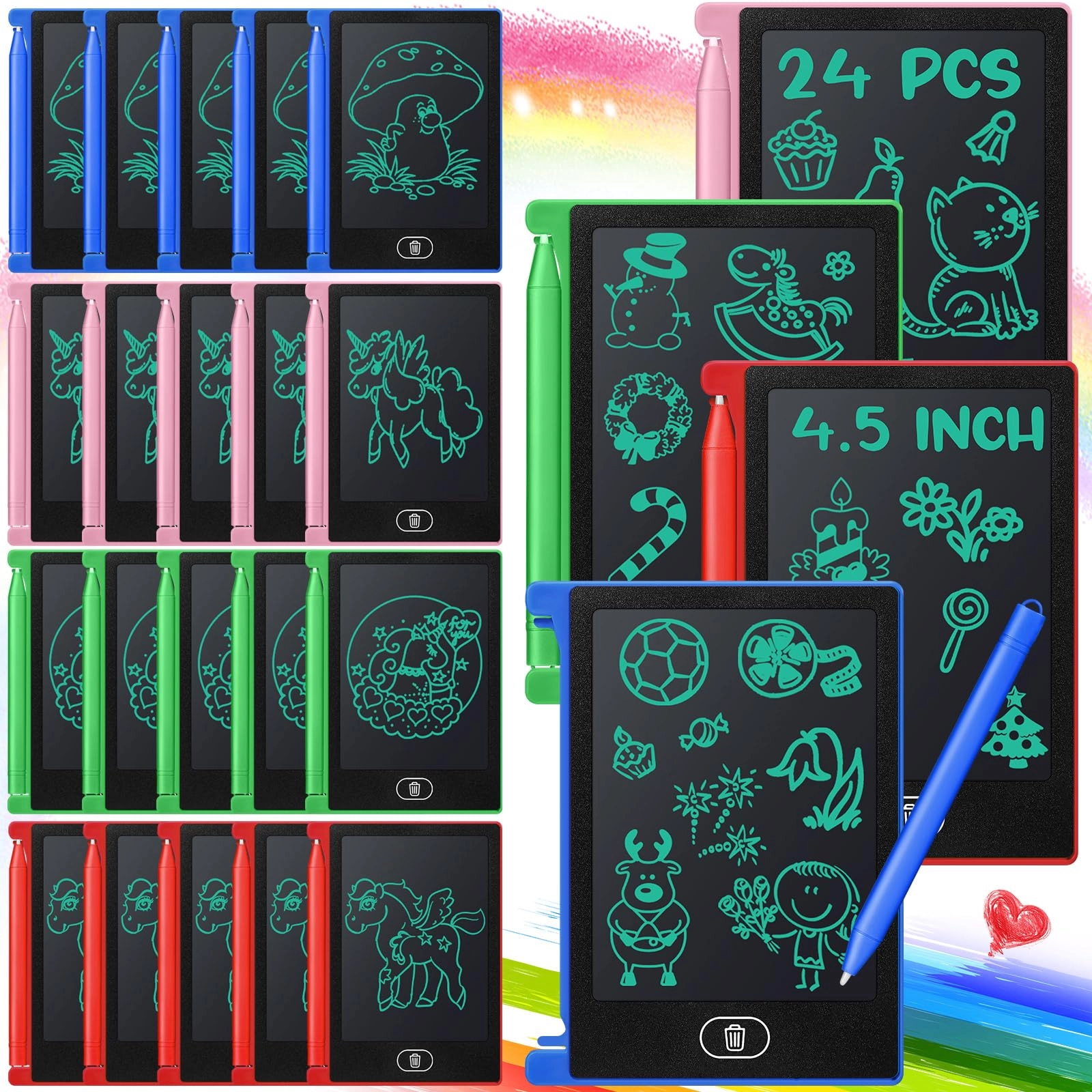Zhehao LCD Writing Tablet - 24 Pieces 4.5 inches