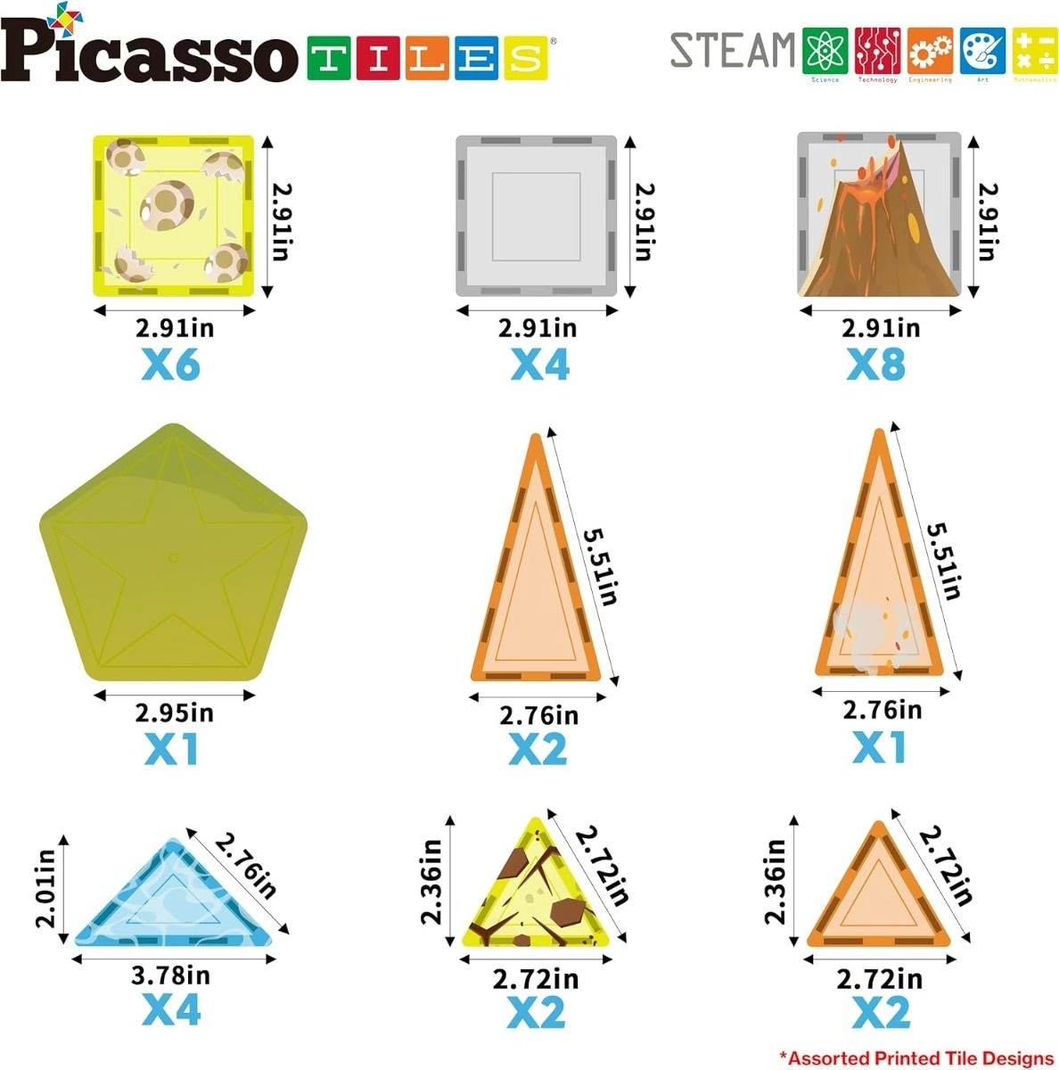 Magnetic Tiles Dinosaur Set - 38 pcs