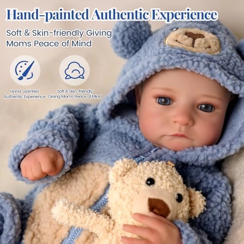 Reborn Baby Doll - 17-Inch Soft Cloth Body Sleeping Ages 3+