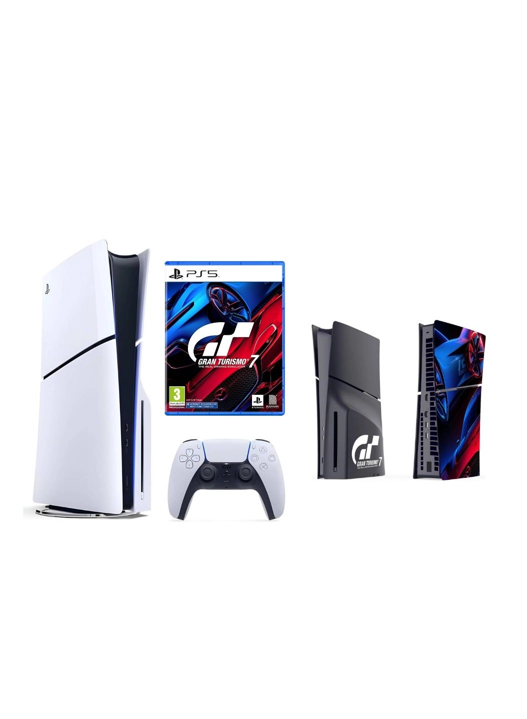 Sony Playstation 5 Slim + Gran Turismo 7 Faceplate + Gran Turismo 7 Game CD