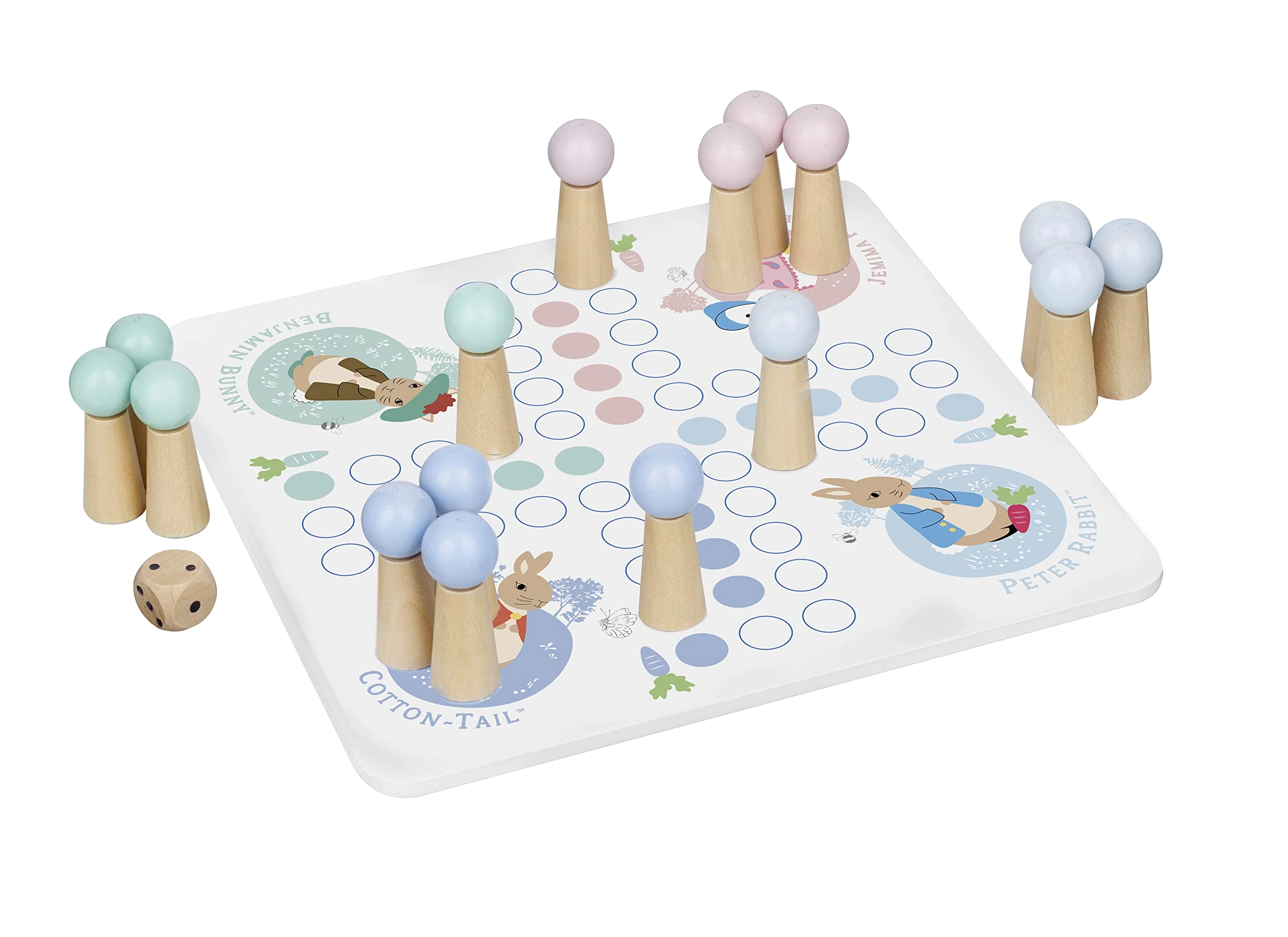Orange Tree Toys Peter Rabbit Wooden Ludo Board Game - 3 years and up
