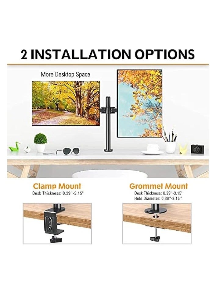 Dual Monitor Mount - 2 Monitors 32 inches 75mm or 100mm
