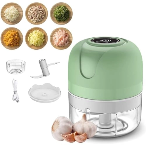 Garlic Chopper - Rechargeable USB 304 Stainless Steel Blade