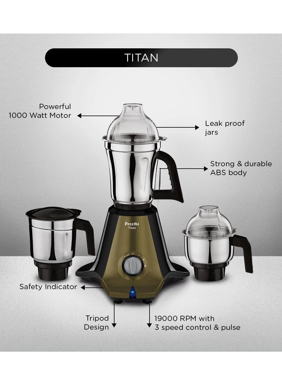 Titan - 3 Jars 1000 W