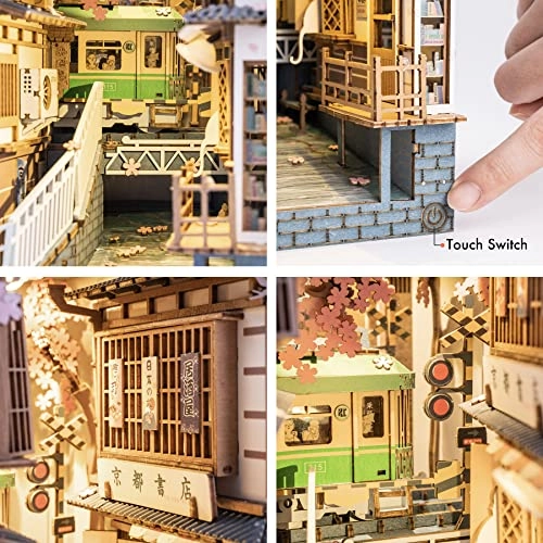 Wooden Bookcorner Dollhouse Set - Sakura Densya