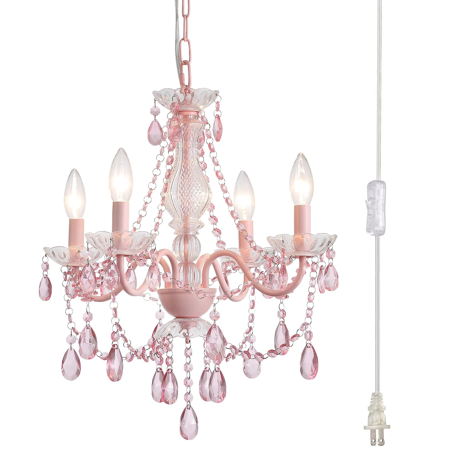 AMZASA Crystal Pink Chandelier
