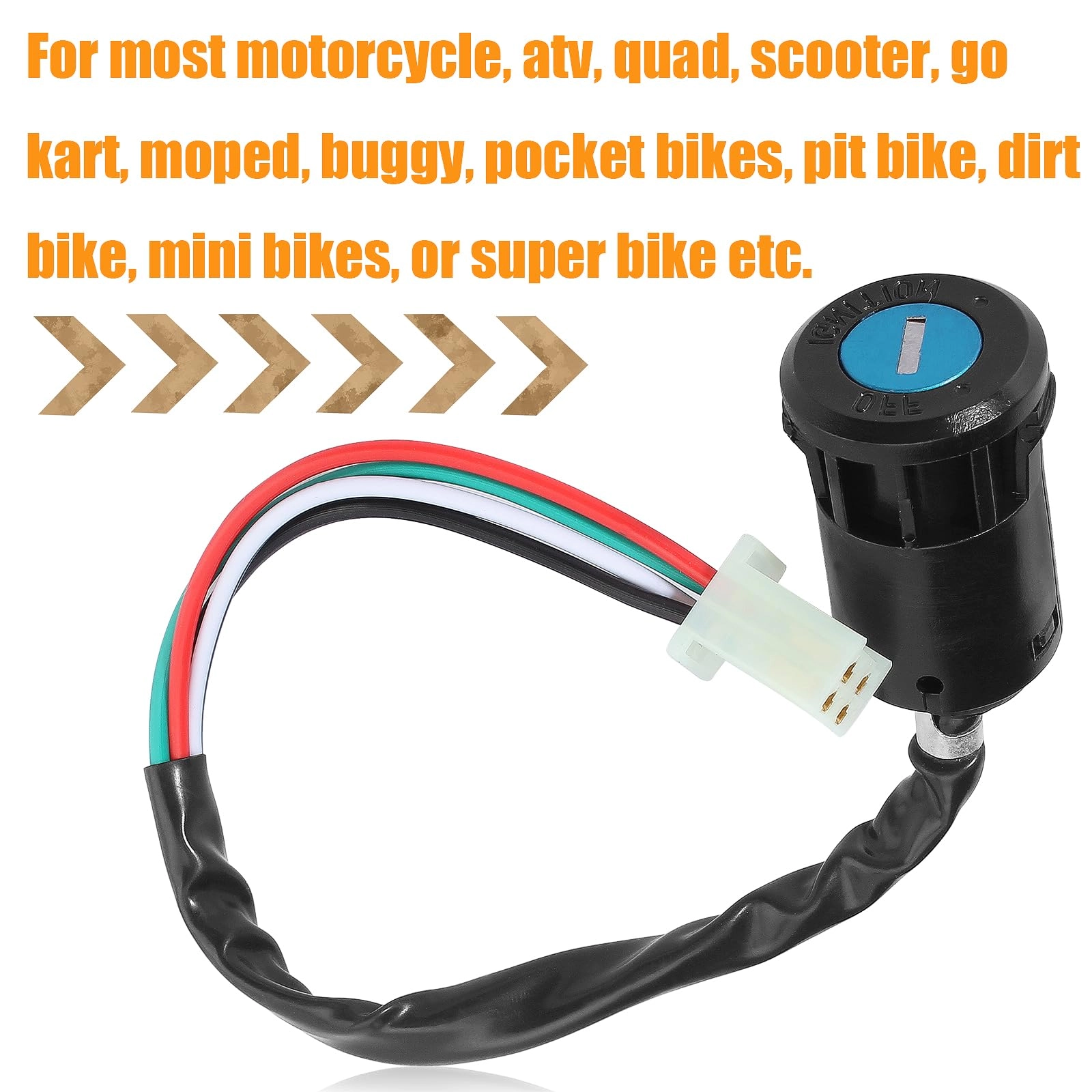Ignition Key Switch - 4 Pin Plug-In Mount