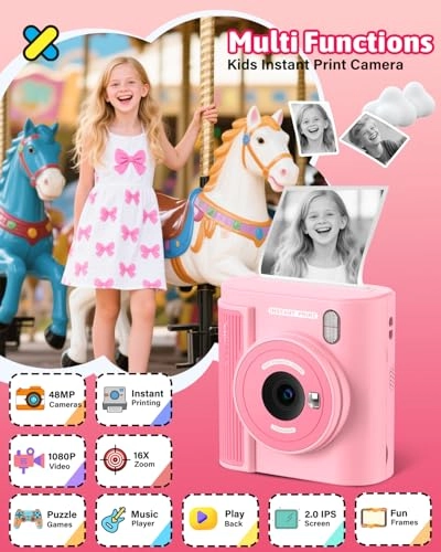 Kids Camera - Instant Print Thermal 48MP