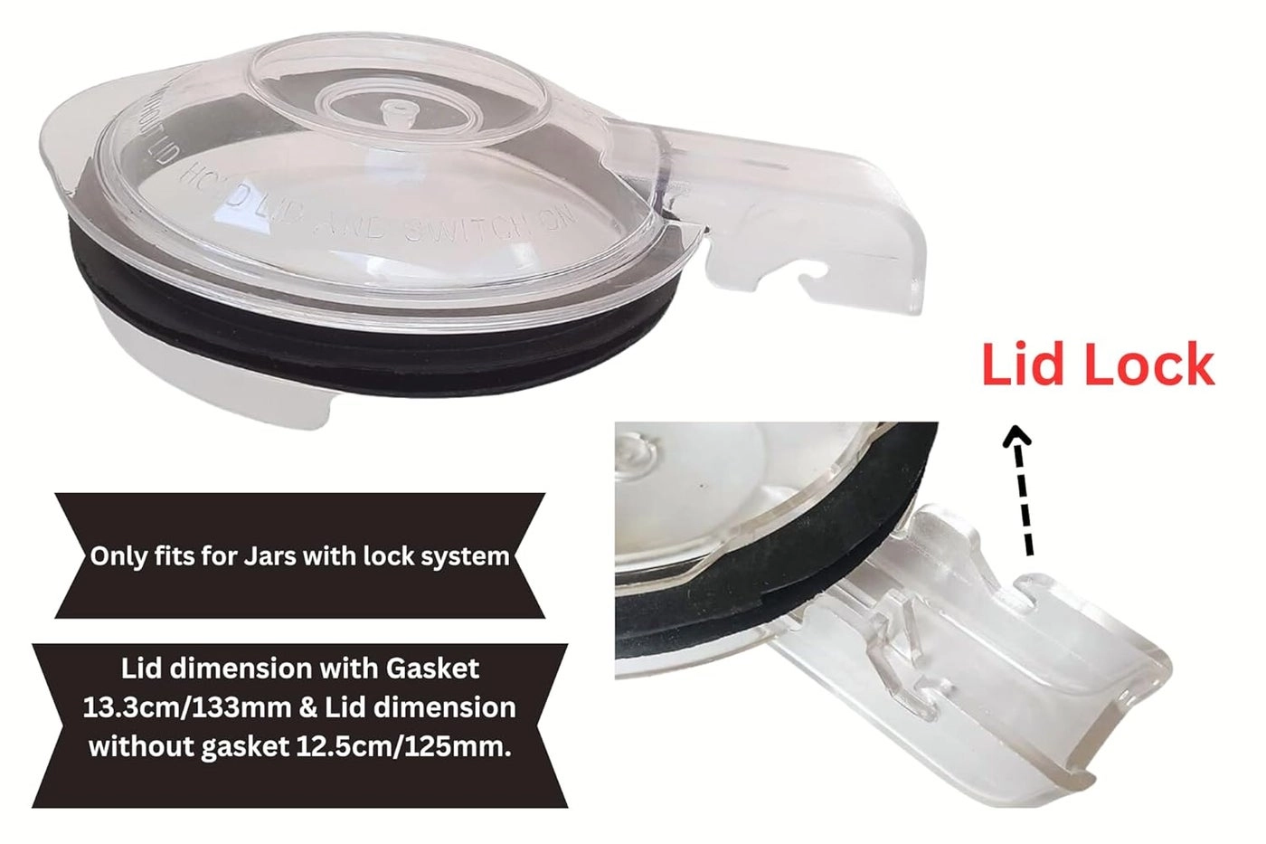 MediumBig Mixer Jar Lid - Polycarbonate Clear Pack of 1Unit