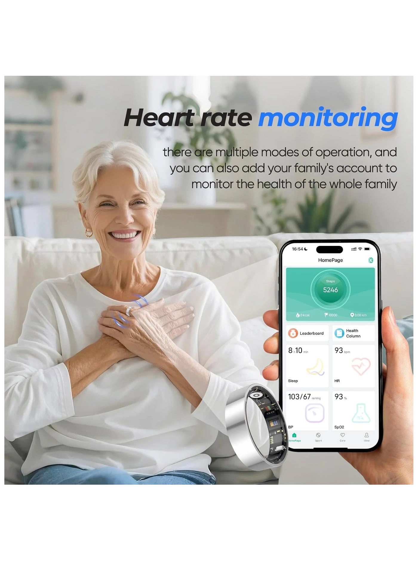Smart Health Ring - Fitness Tracker Heart Rate Blood Oxygen