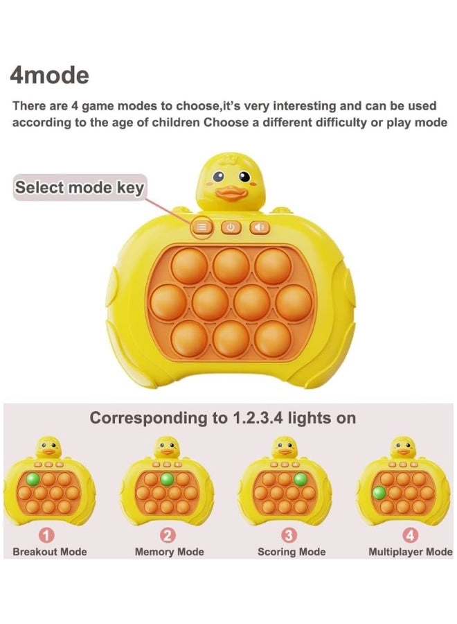 Duck Pop It Game Console - 4 Game Modes LED Light Buttons