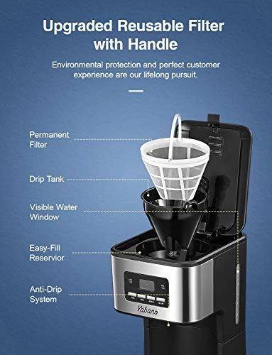 Programmable Drip Coffee Maker - 1.8L 40min Keep Warm