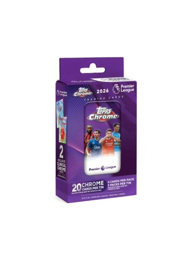 Premier League Chrome 2026 - 5 Packs per Box 4 Cards per Pack