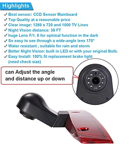 Third Roof Brake Light Reversing Camera - Night vision 628 x 586 pixels