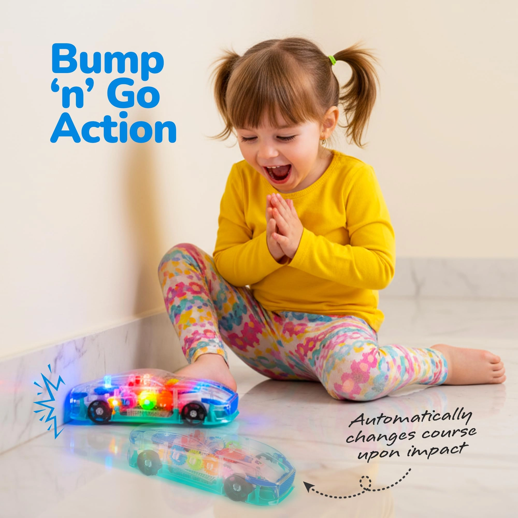 Light Up Transparent Sensory Car - 1PC