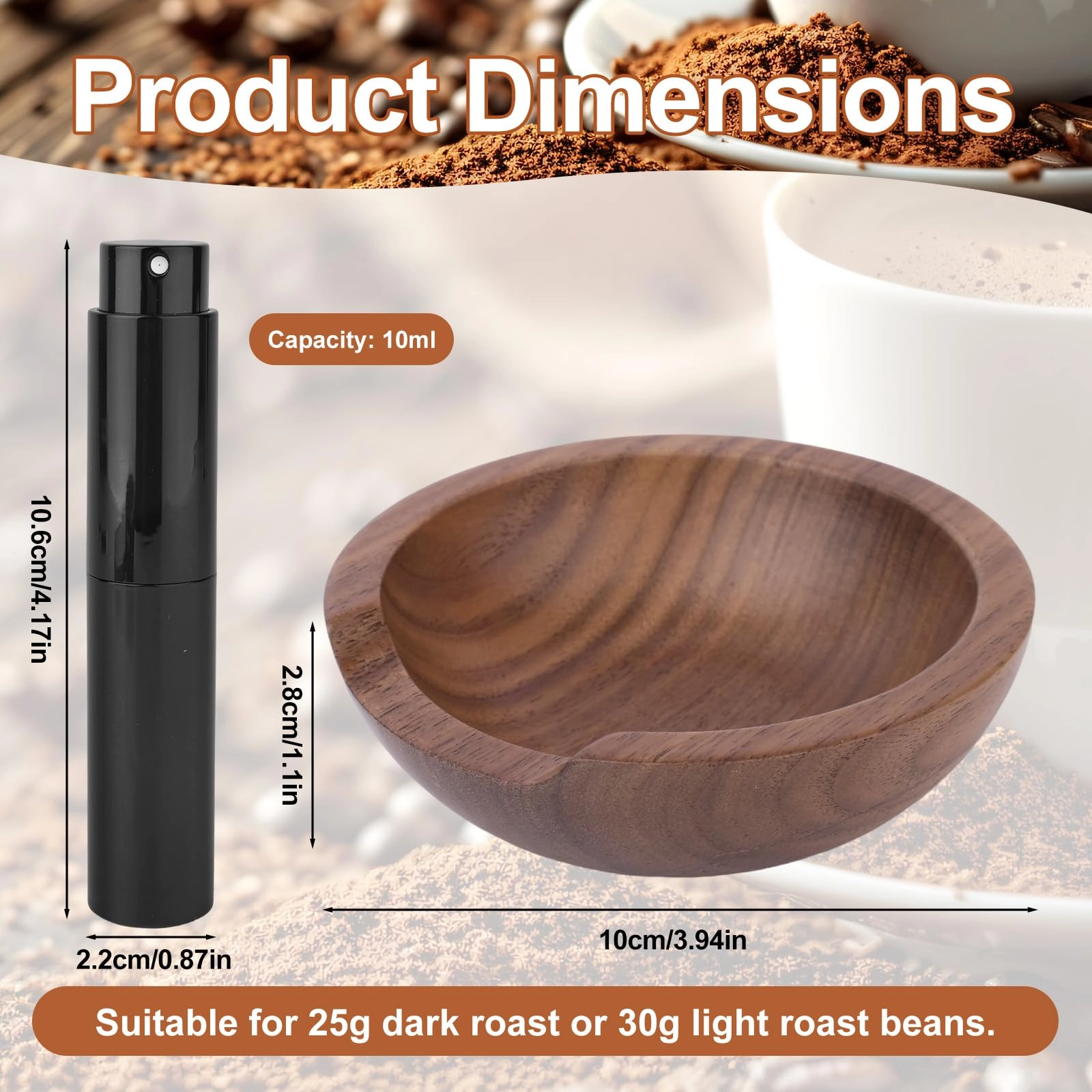Coffee Bean Dosing Cup and Spray Bottle Set