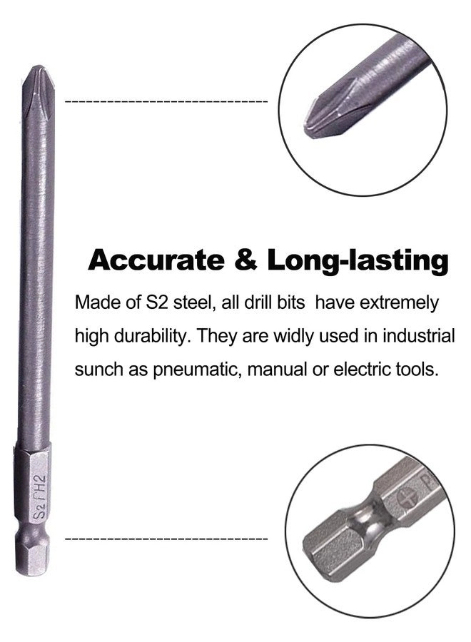 Hex Shank Screwdriver Bits Set - 10pcs 1/4 Inch Long Magnetic