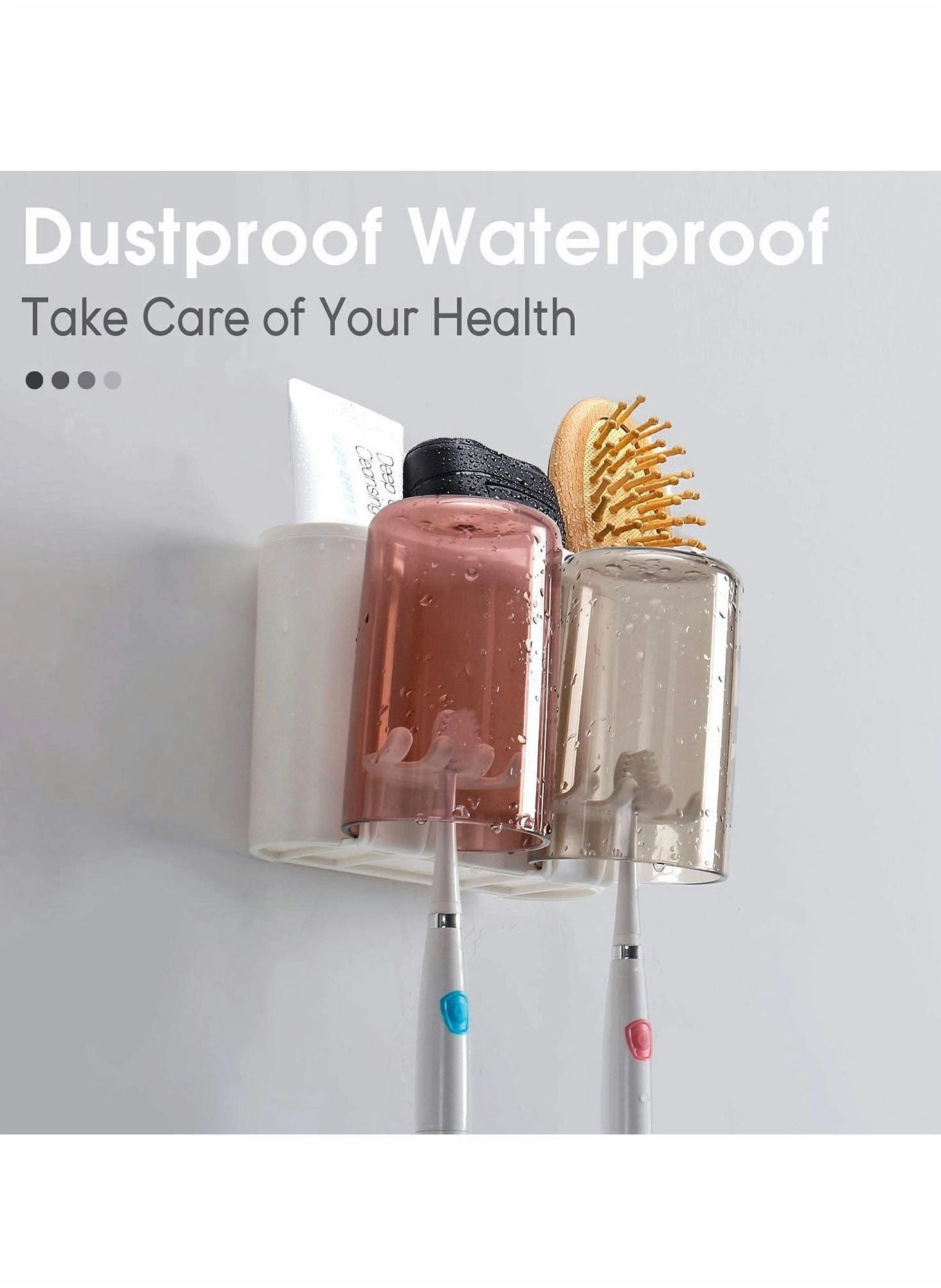 Wall Mount Toothbrush Holder - 3 Slots Wallmount / Countertop