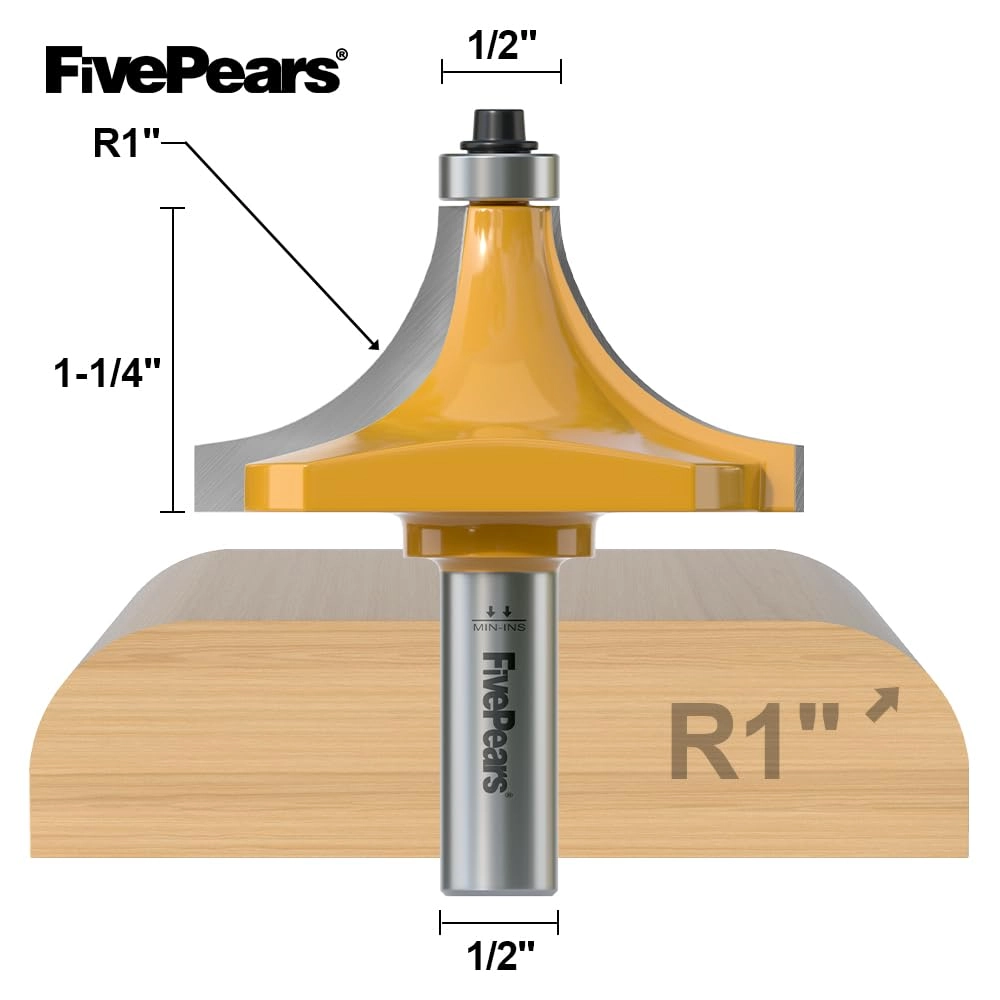 Roundover Router Bit - 3/4\" 1/2 Inch Shank