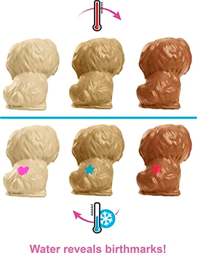 Barbie Newborn Pups playset - Brunette 3 Puppies Color-Change Ages 3+