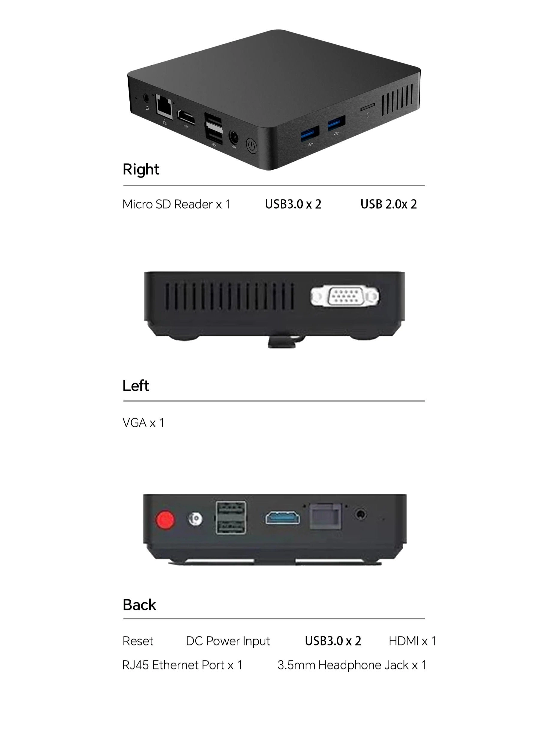 M2 Mini PC - 6GB 64GB N3350
