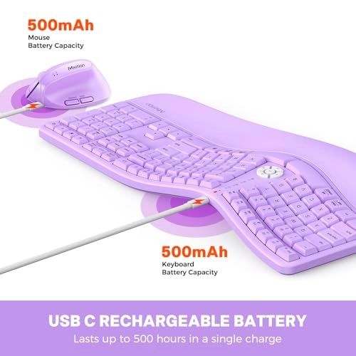 Ergonomic Wireless Keyboard and Mouse - Wired