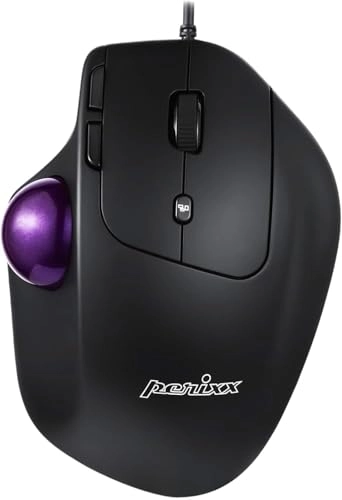 PERIMICE-520 Ergonomic Trackball Mouse - Wired