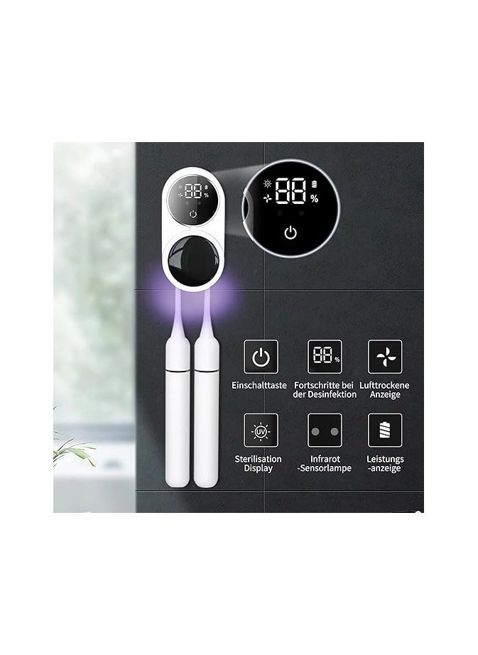 UV Toothbrush Sterilizer - Rechargeable Wall Mounted White