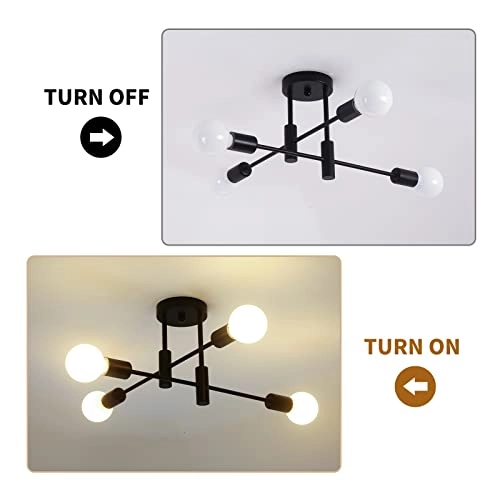 Modern Pendant Light - 4 Lights Black