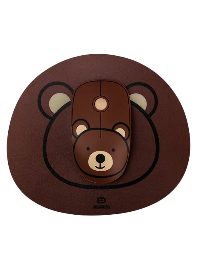 Cartoon Style Ergonomic Mouse with Mouse Mat - Wireless