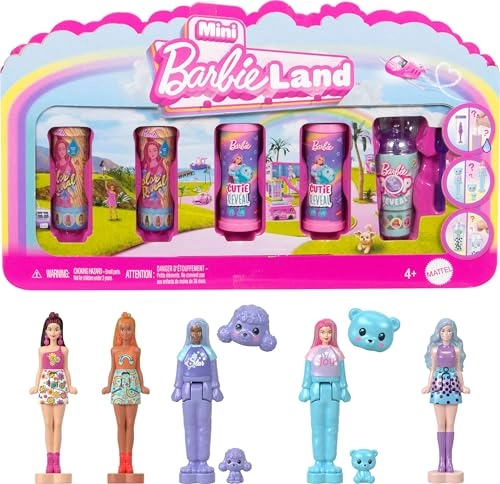 Barbie Mini BarbieLand - 5 Pack Pop Reveal 1.5" Mini Dolls