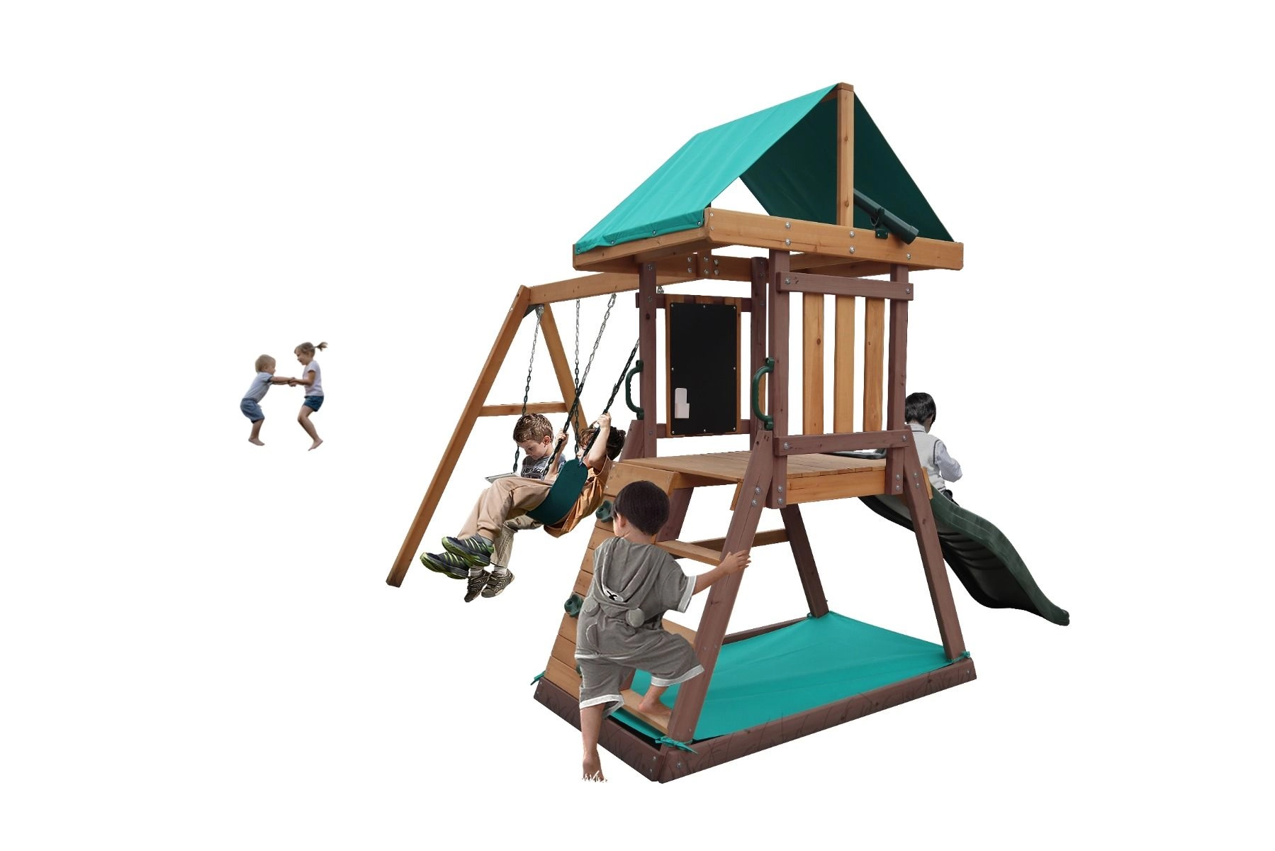 Mountpeak Matterhorn Swing Set & Playhouse - 285 x 263 x 220cm 52 KG