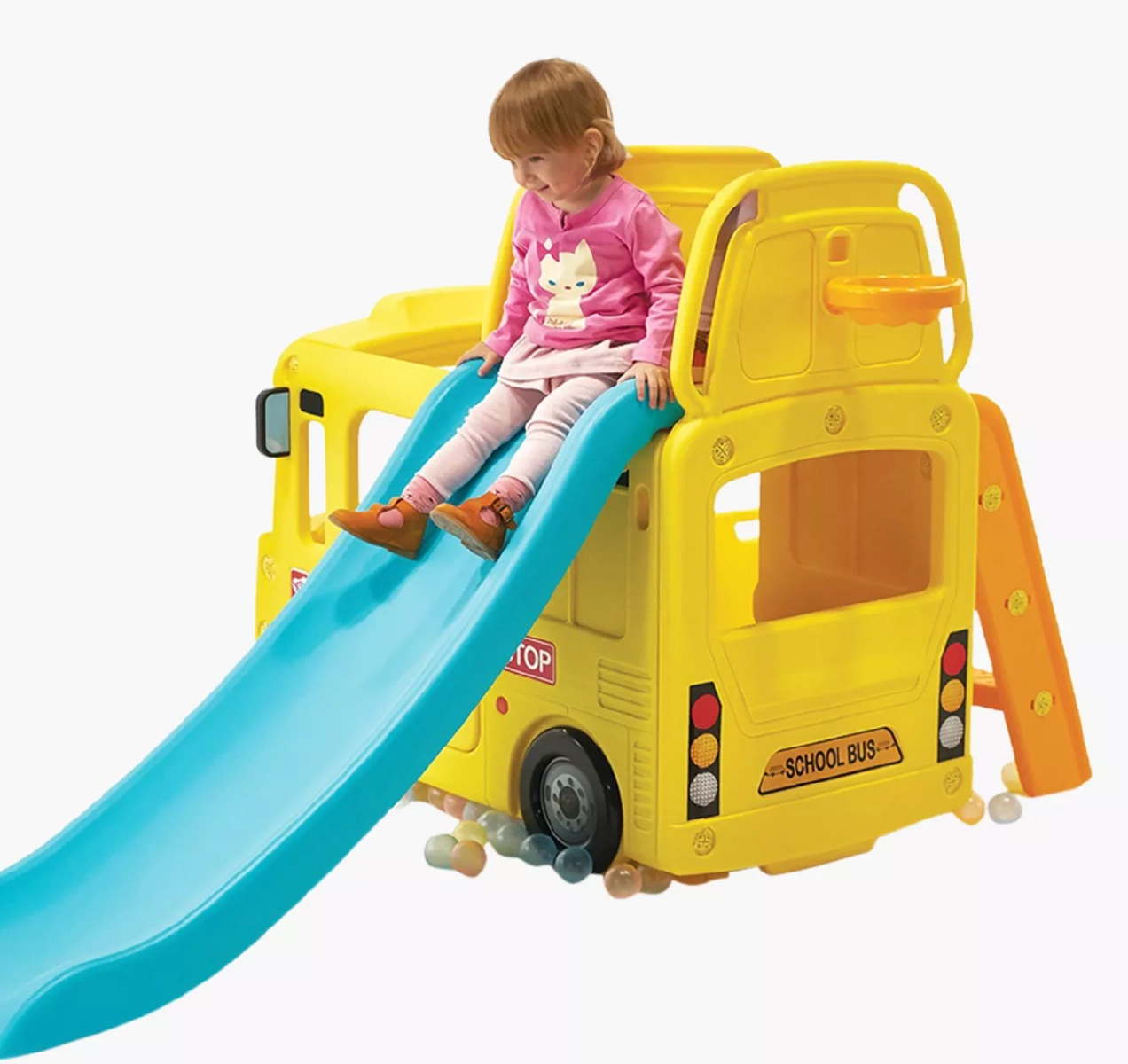 3-in-1 Little School Bus Slide Play Set - Yellow 2+