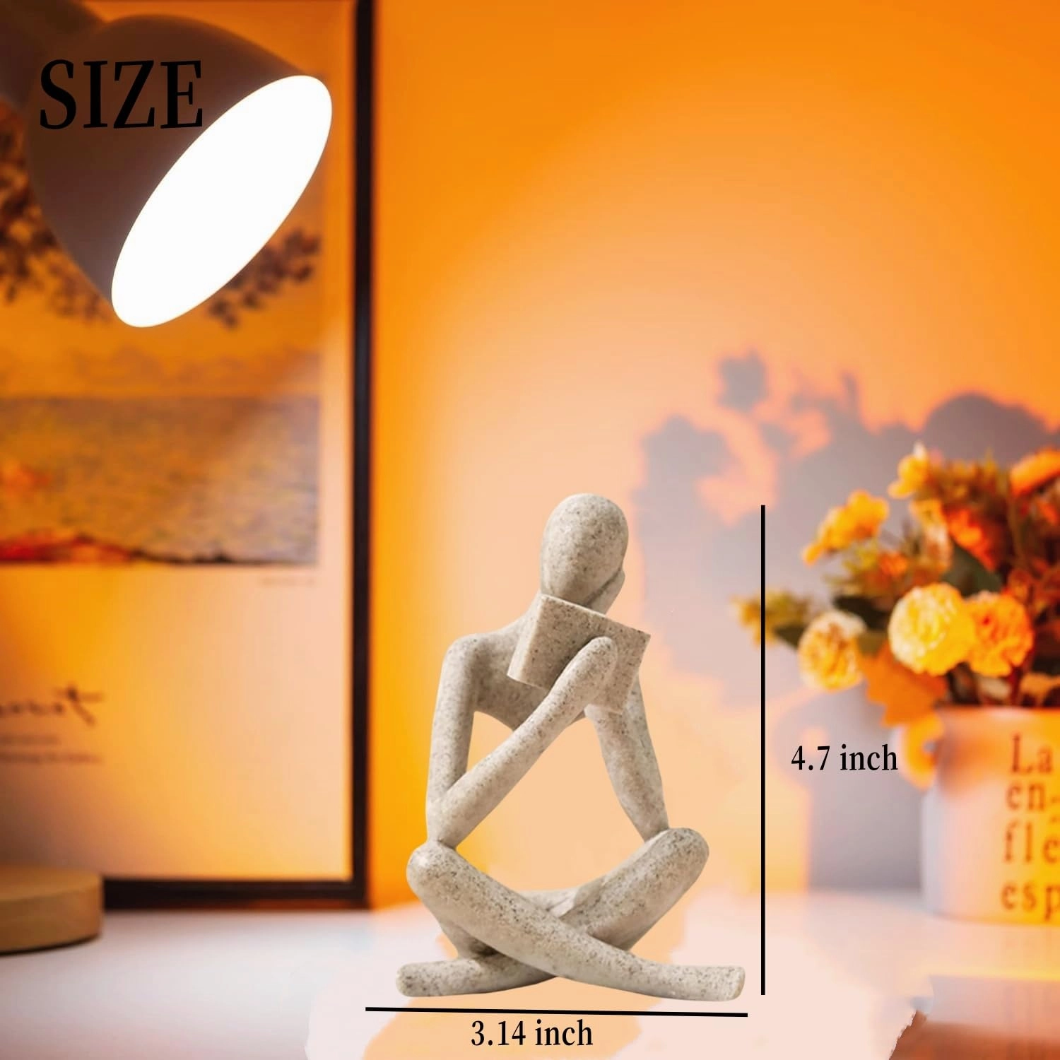 Reading Thinker Statue - Resin Set