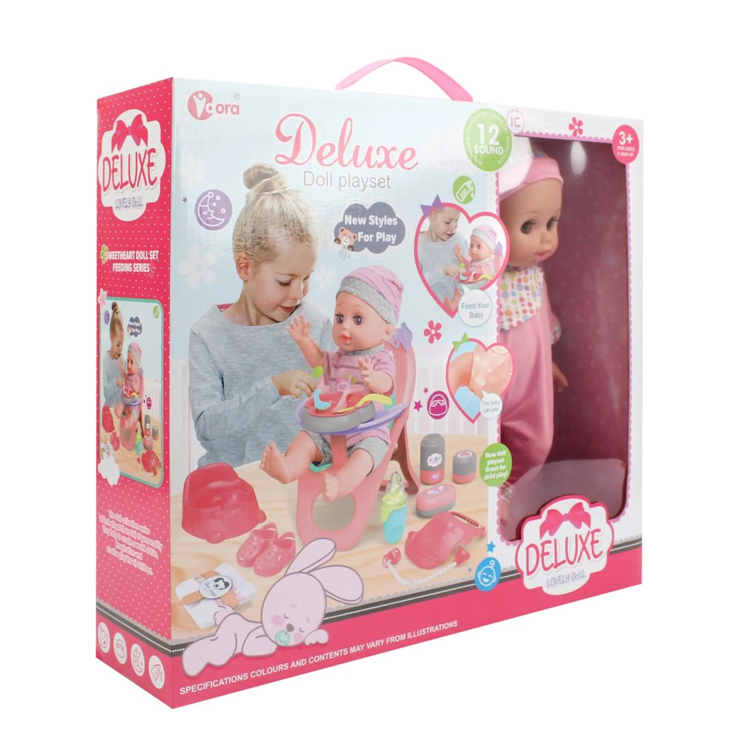 My Sweet Doll Playset - 3-In-1 14 inch 16 Pcs Ages 3+