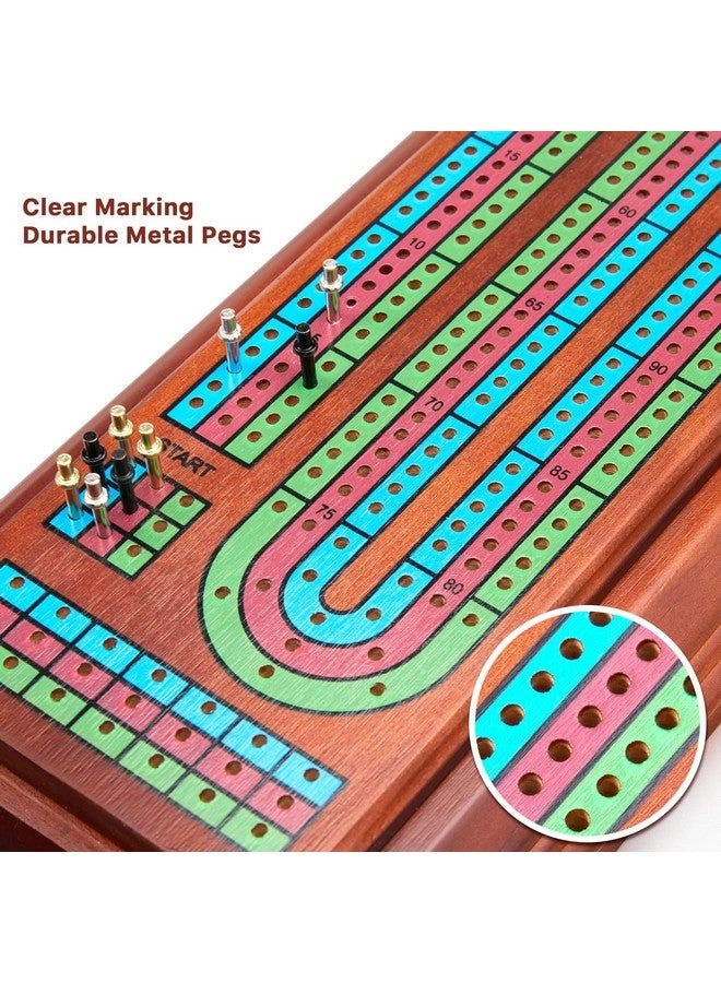 Cribbage Board - Wooden 3 Track 9 Metal Pegs
