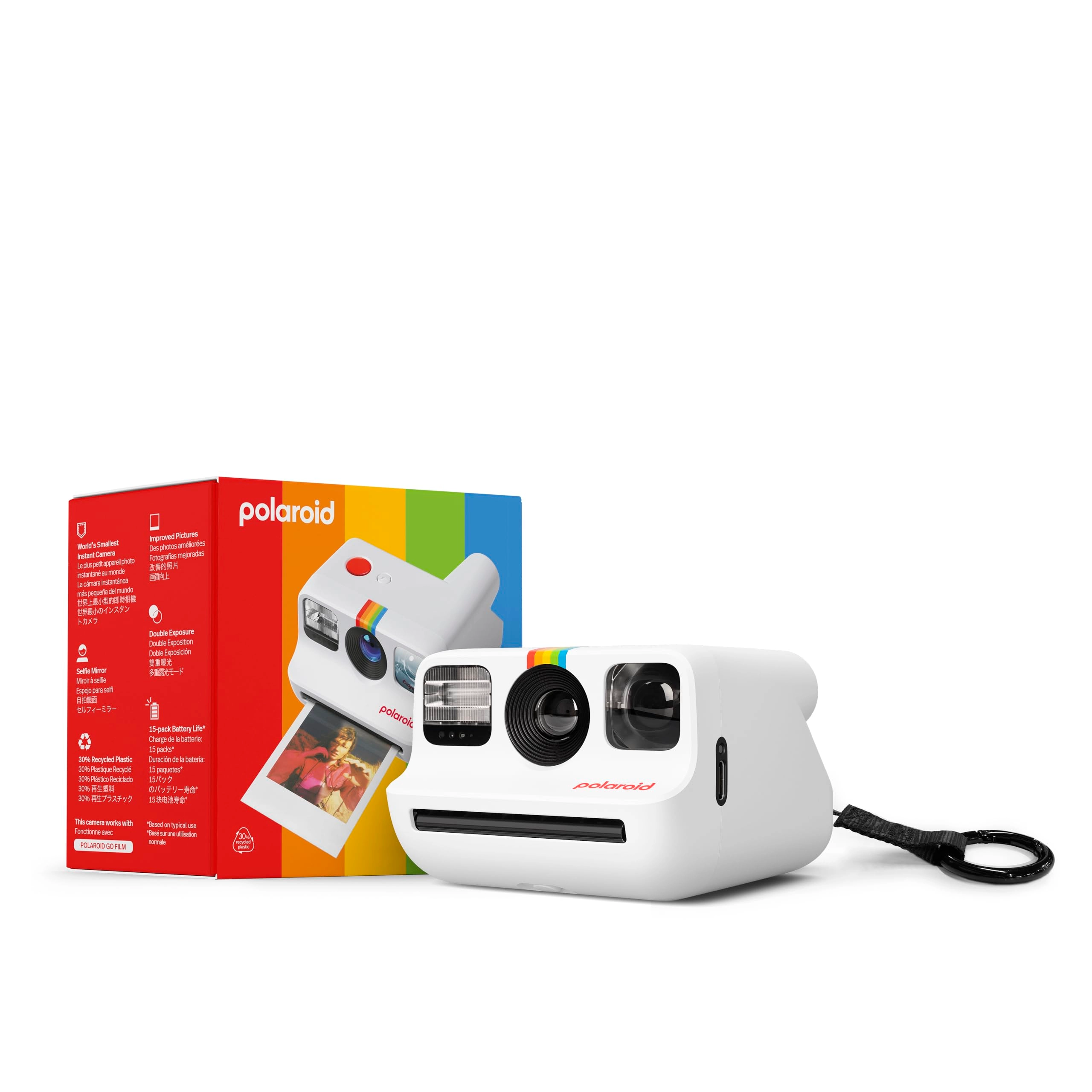 Polaroid Go Generation 2 - Black + Wrist Strap + USB Cable + Photo Album + Camera and Lens Cleaning Cloth + GO Color Film - Double Pack
