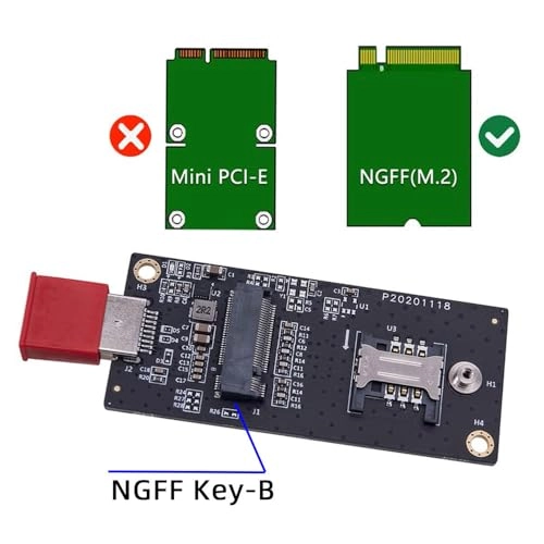 NGFF M.2 Key-B WWAN to USB 3.0 Adapter Riser Card - 3G/4G/5G LTE
