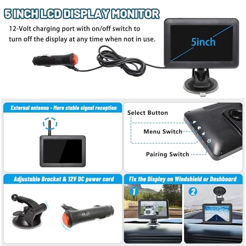 Wireless WiFi Magnetic Hitch Backup Camera - Night Vision 1080P