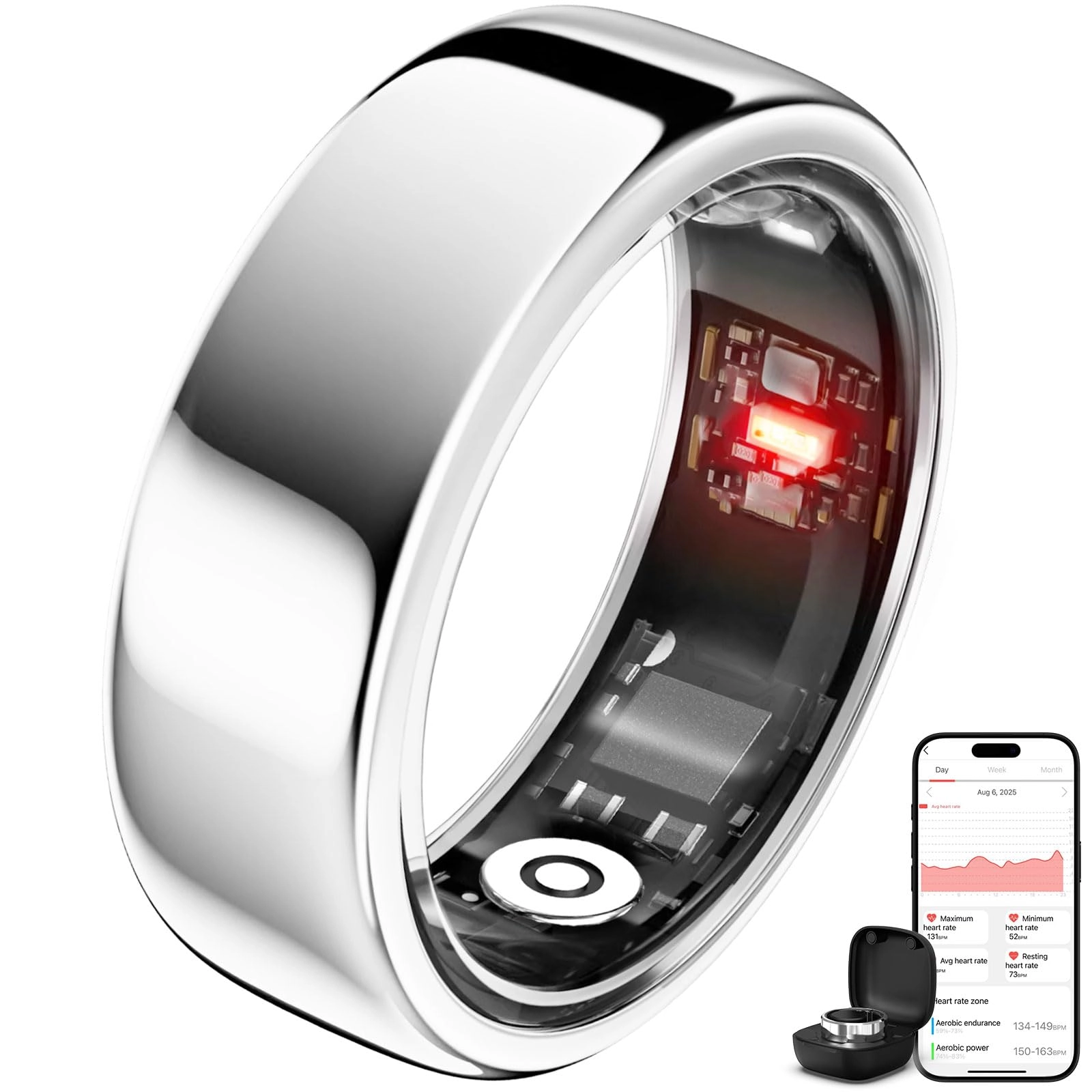 Naughtbaby Smring Smart Ring - IP68 Sleep Tracker 10 Days Battery