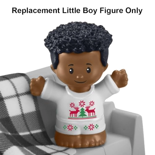 Little People Advent Calendar - African-American Little Boy Figure Wearing White Reindeer Outfit (HGP72)